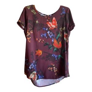 EXPRESS Floral Satin Blouse Size Medium